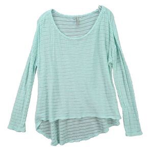 Guess Women's‎ Long Sleeve Pullover Shirt Top Lagenlook Cotton Pastel Green Sz M